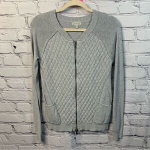 CALVIN KLEIN Zip-up Quilted Style Sweater